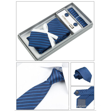 100% Seide Jacquard Woven Krawatte Business-Geschenk-Set